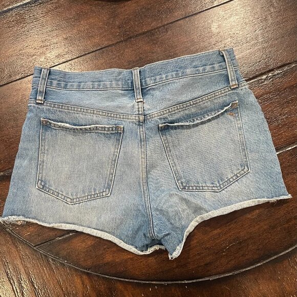 Madewell Relaxed Denim Shorts in Homecrest Wash: Ripped Edition, Size 25 - Picture 12 of 12
